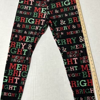 No Boundaries Bright & Merry Super Plush Christmas Leggings XL (15-17)